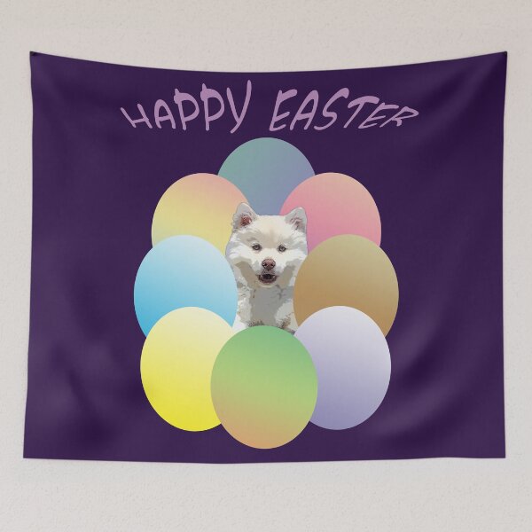 Item preview, Little white dog for Easter designed and sold by Astralia.