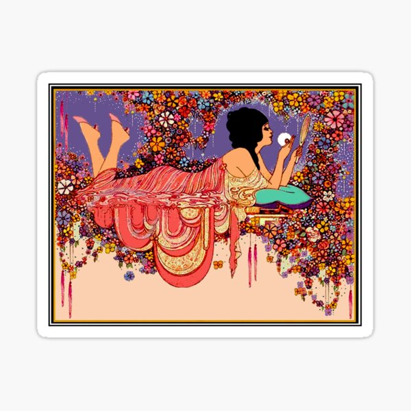 Artikel-Vorschau von FLAPPER LIEGT AUF EINEM BLUMENBETT: Vintage Print, designt und verkauft von posterbobs.