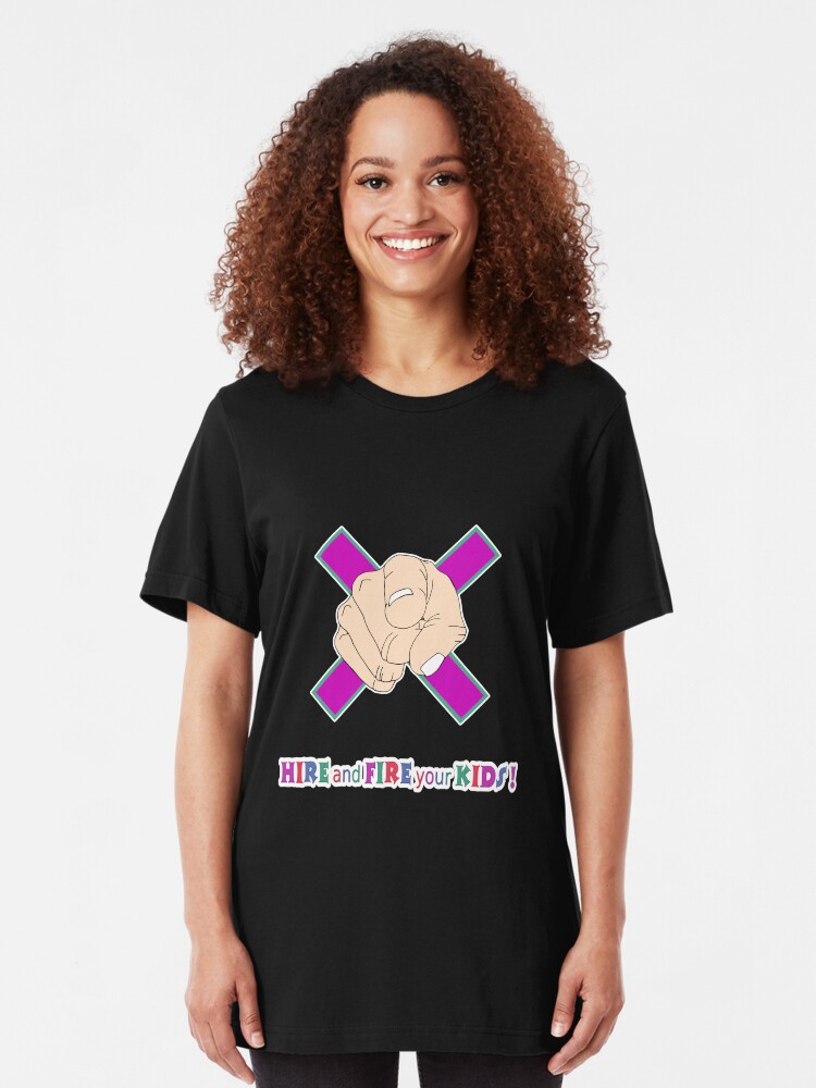 Alternate view of hire and fire your kids 2019 v2 Slim Fit T-Shirt