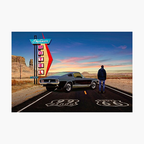 Route 66, Skyliner Motel USA Photographic Print