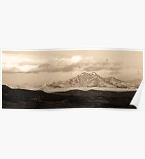 Meeker - Longs Peak - Sepia Panorama Poster