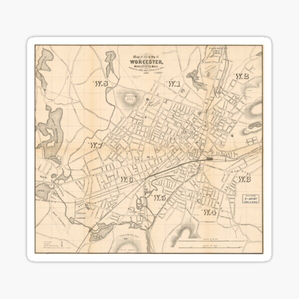 Item preview, 1878 Map of the City of Worcester Massachusetts designed and sold by hinaccurate.