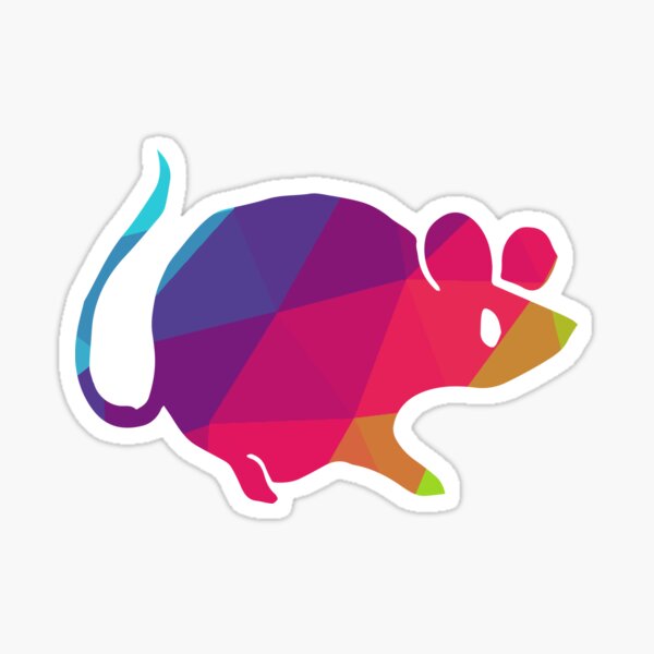 Vector Illustration Logo Design of Rat Animal with Geometry Polygon Rainbow Color. Graphic Design for Shirt, Sticker, Mug, Phone Covers and more. Sticker