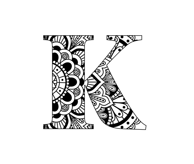 Download Mandala Letter K By Renaissancechik Redbubble