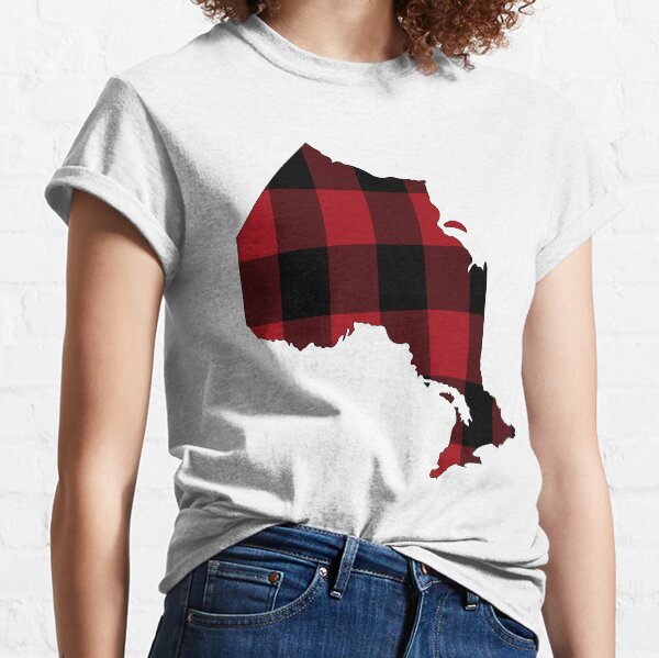 Ontario in Red Plaid Classic T-Shirt