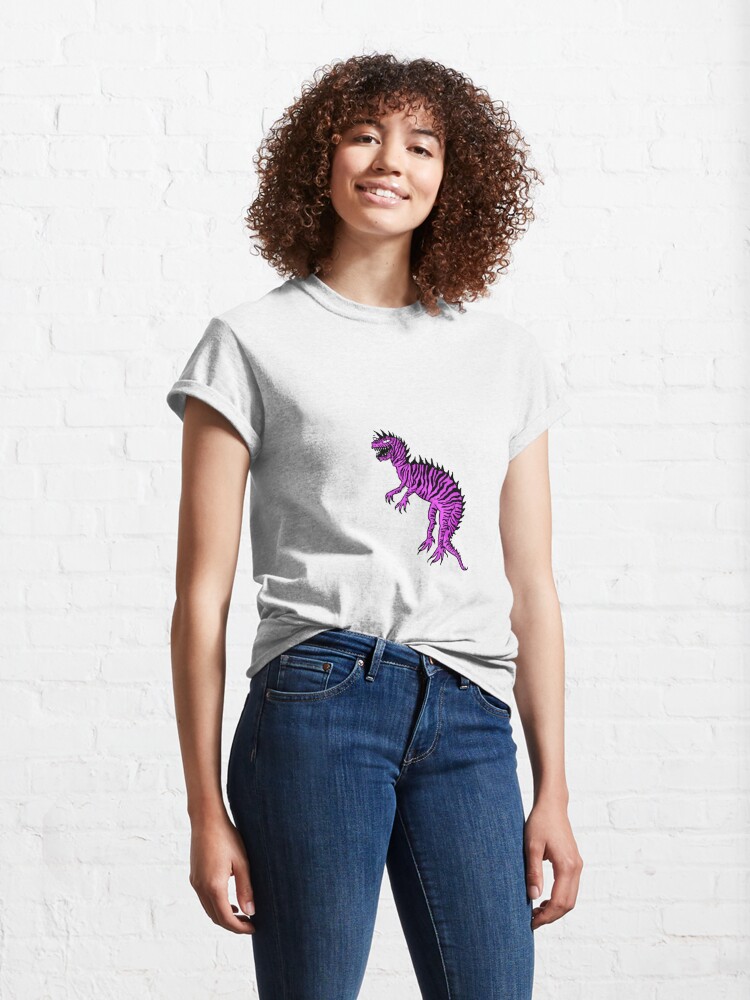 Discover Hot Pink Zebra Dinosaur Cartoon Classic T-Shirt