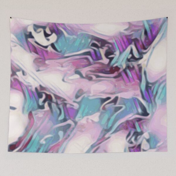 Item preview, Stained Glass Window white beige purple pink turquoise abstract swirls designed and sold by JaycraveDesigns.