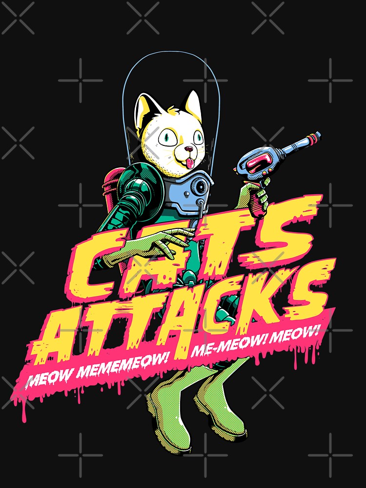 Imagen 7 de 7, Camiseta clásica con la obra Cats Attacks, diseñada y vendida por enerimateos.