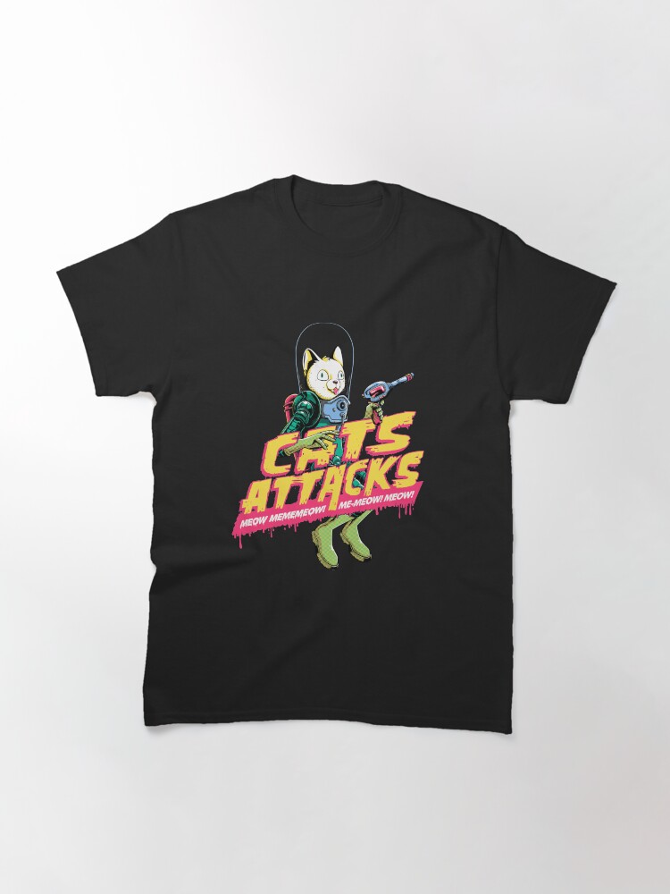 Imagen 3 de 7, Camiseta clásica con la obra Cats Attacks, diseñada y vendida por enerimateos.