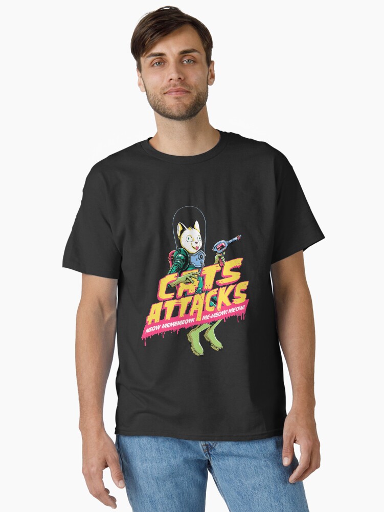 Imagen 1 de 7, Camiseta clásica con la obra Cats Attacks, diseñada y vendida por enerimateos.