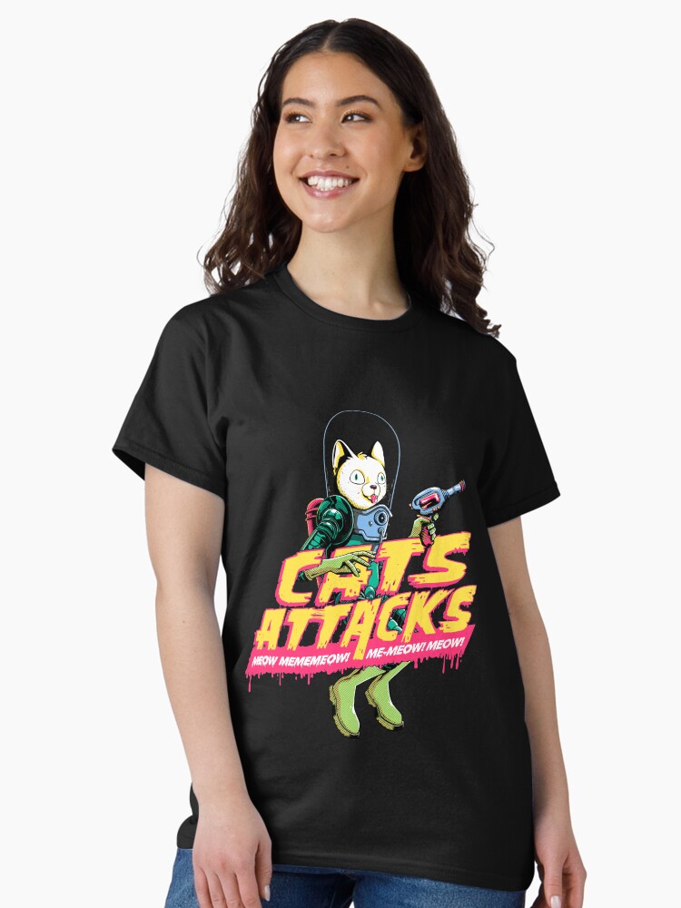 Imagen 2 de 7, Camiseta clásica con la obra Cats Attacks, diseñada y vendida por enerimateos.