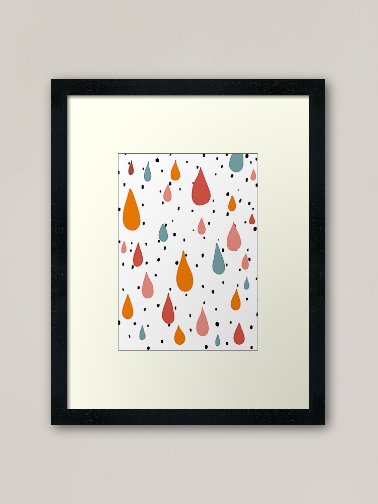 Alternate view of colorful Raindrops abstract design Framed Art Print