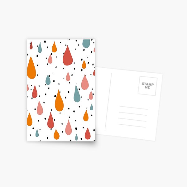colorful Raindrops abstract design Postcard