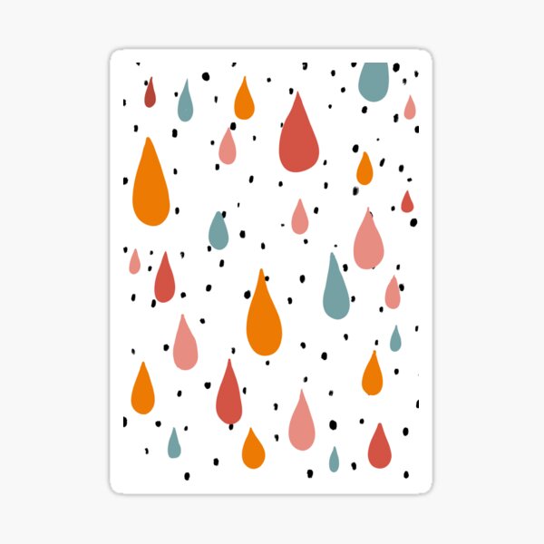 colorful Raindrops abstract design Sticker
