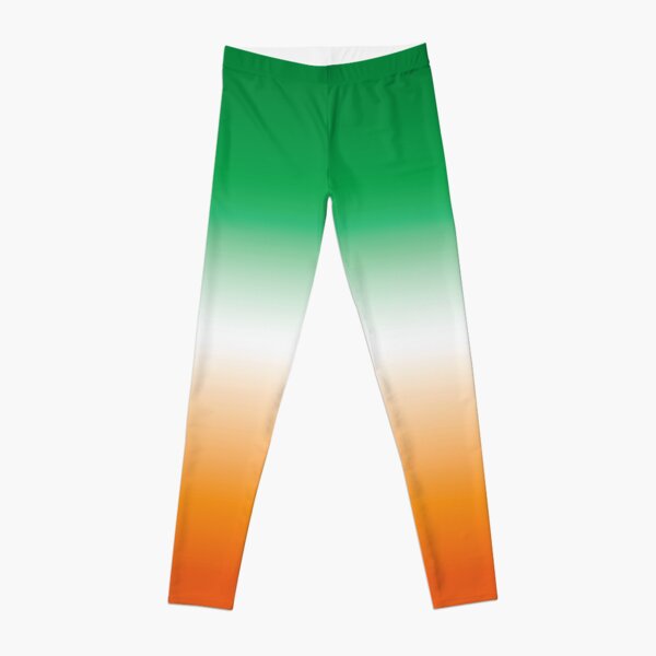 Ireland St Patrick's Day Green White and Orange Irish Ombre Leggings