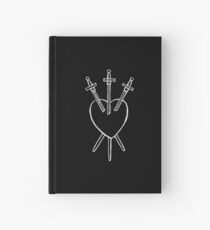 Cuaderno de tapa dura 3 de espadas, diseño de cartas del tarot, tres de espadas, adivinación, brujería wicca, magia mística, jinete waite, adivino psíquico, retro ocultismo, astrología del zodiaco, bruja luna luna