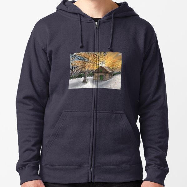 Refuge in the winter snow Zipped Hoodie