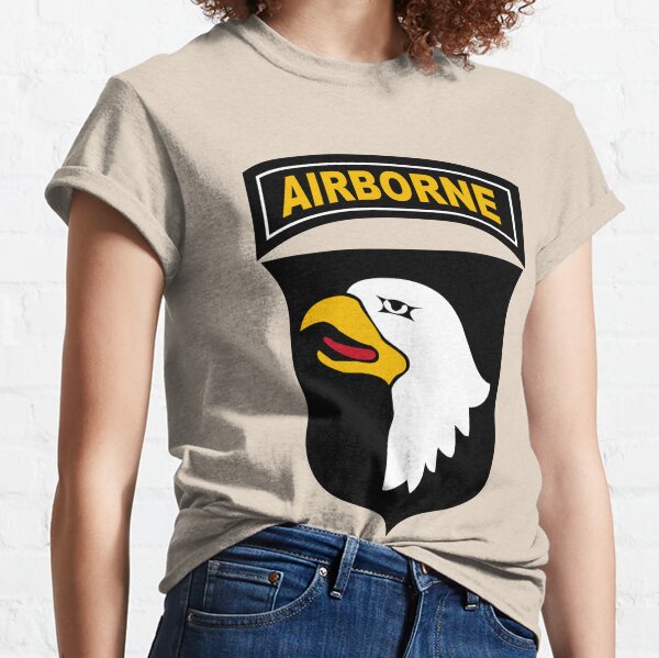 Ringspun Cotton T Shirt by Military Online US Army 82nd Airborne Division Embroidered Logo 
