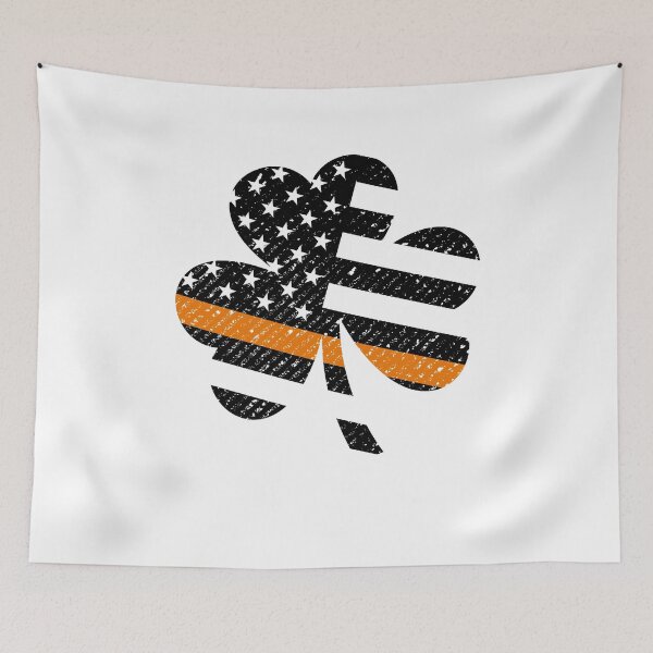 Item preview, EMS Search And Rescue Thin Orange Line St Patrick Irish American Shamrock Flag designed and sold by mrsmitful.