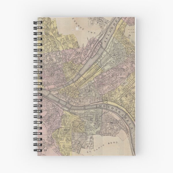 Item preview, Vintage Map of Pittsburgh PA (1919) designed and sold by BravuraMedia.