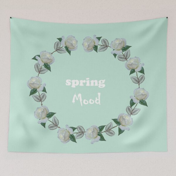 Item preview, Roses bouquet, spring-mood, Green, floral, flowers, leaves, botanical, pattern, decor, art, RedBubble, designed and sold by PrintedDreams.
