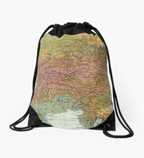Vintage Map of The Austrian Alps (1916) Drawstring Bag