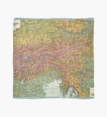 Vintage Map of The Austrian Alps (1916) Scarf