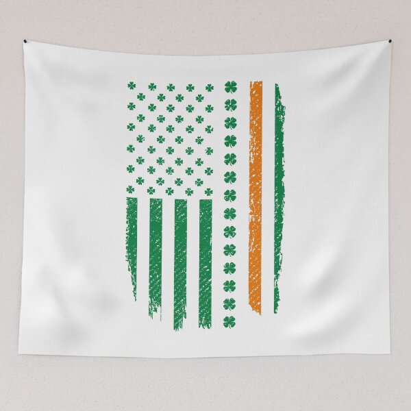 Item preview, St Patrick Day Thin Orange Line EMS Search And Rescue Irish American Shamrock Flag designed and sold by mrsmitful.