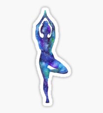 Tree pose - yoga galaxy Sticker