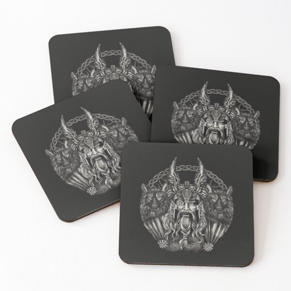 Item preview, Odin and his wolves Geri and Freki designed and sold by Nartissima.