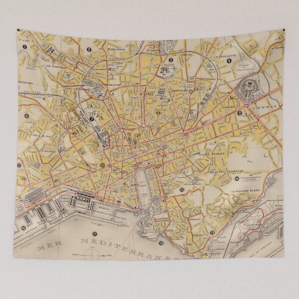 Item preview, Vintage Map of Marseille France (1917) designed and sold by BravuraMedia.