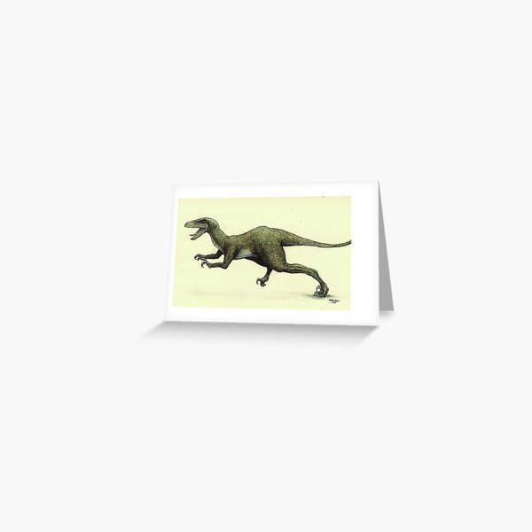 Jurassic Park Velociraptor On the Prowl Greeting Card
