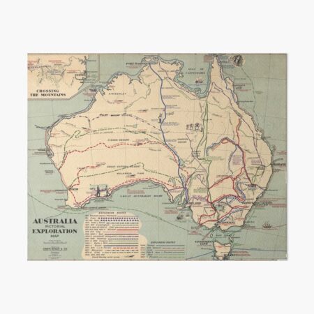 Artikel-Vorschau von Jahrgang 1938 Erkundungskarte von Australien, designt und verkauft von AffordableArtCo.
