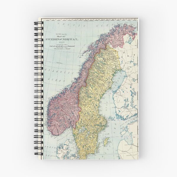 Item preview, Vintage Map of Norway and Sweden (1895) designed and sold by BravuraMedia.