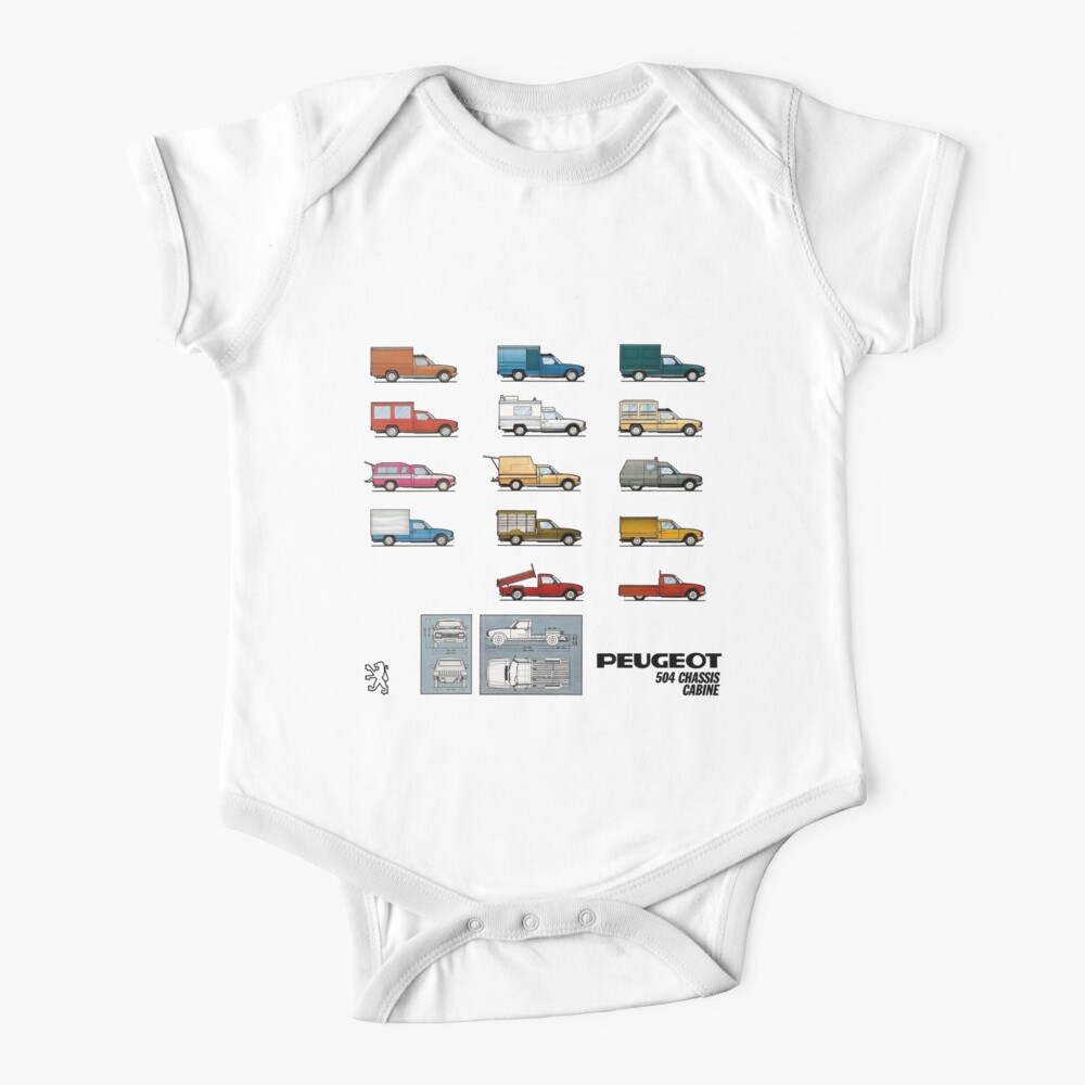 Peugeot 504 Pickup Commercial Chassis Cab Baby One Piece By Throwbackmotors Redbubble
