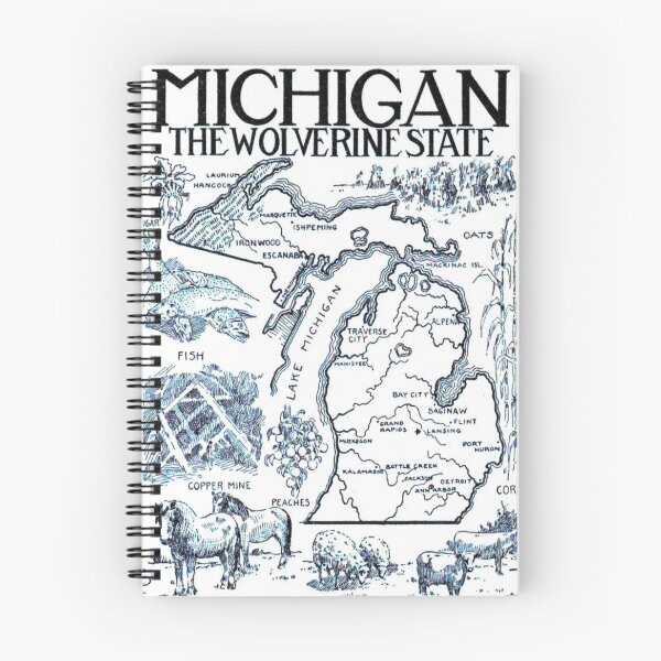 Item preview, Vintage Map of Michigan (1912) designed and sold by BravuraMedia.