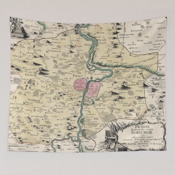 Item preview, Vintage Map of Prague & Surrounding Area (1740) designed and sold by BravuraMedia.