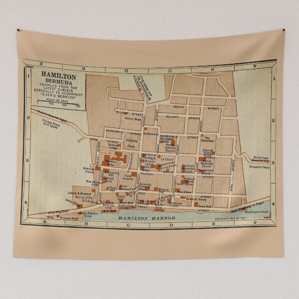 Item preview, Vintage Map of Hamilton Bermuda (1922) designed and sold by BravuraMedia.