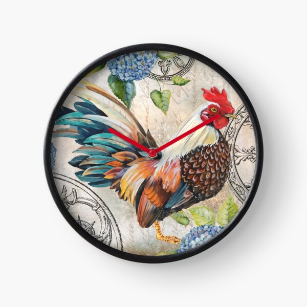 Ironwork Rooster C Clock