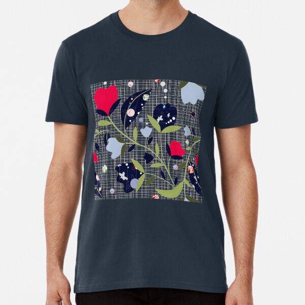 Botanical Space Print Pattern Premium T-Shirt