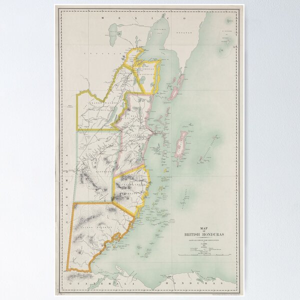 Item preview, Vintage Map of Belize (1921) designed and sold by BravuraMedia.