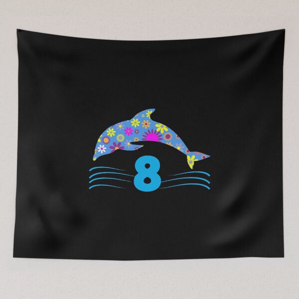 Item preview, 8th Birthday Floral Dolphin Themed Design For Girls - Unique Gift Ideas designed and sold by cartba.