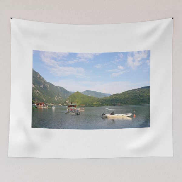 Item preview, floating houses and boats on Drina river Serbia  designed and sold by goceris.