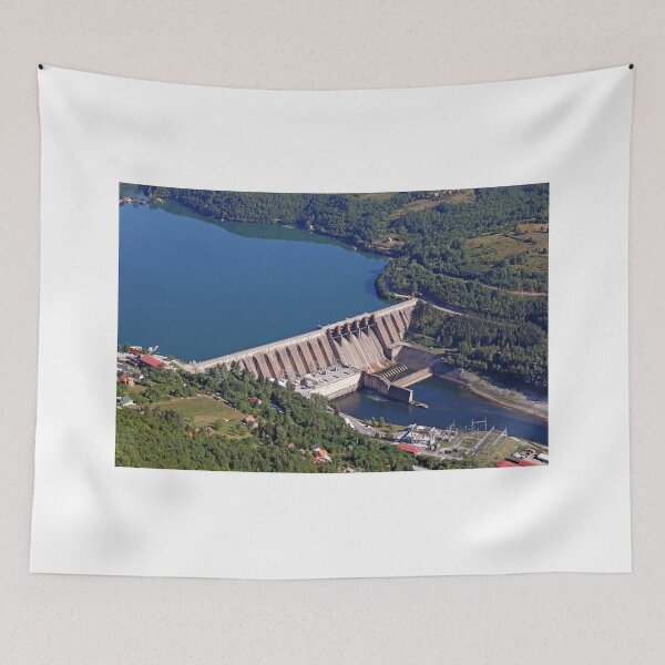 Item preview, hydroelectric power plant on river landscape summer season designed and sold by goceris.