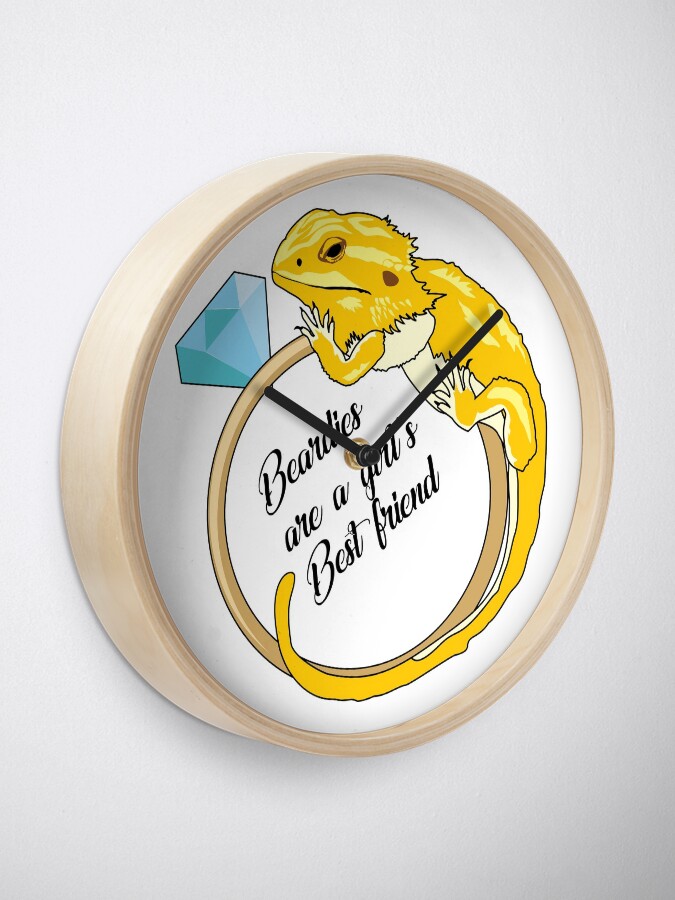 Alternate view of Beardies Are a Girls Best Friend Clock
