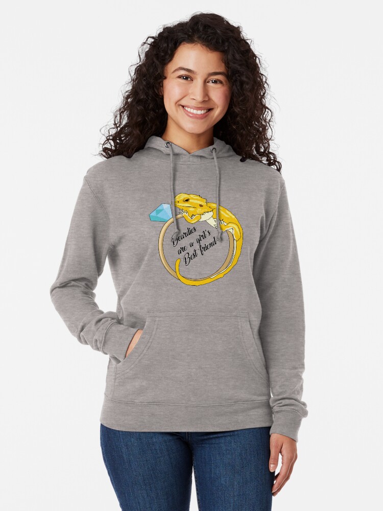 Alternate view of Beardies Are a Girls Best Friend Lightweight Hoodie