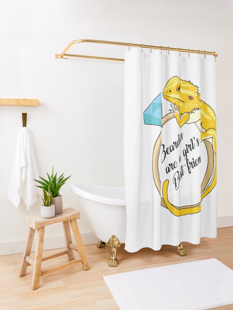 Alternate view of Beardies Are a Girls Best Friend Shower Curtain