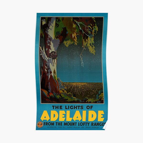 Adelaide Restored Vintage Travel Poster Poster