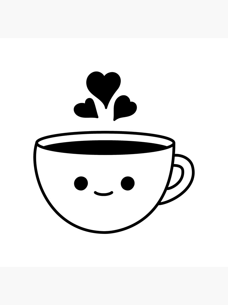Cute Tea Cup Hearts Art Board Print By P Bod Redbubble