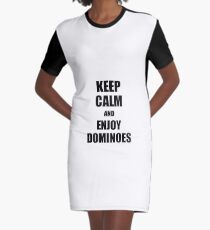 Keep Calm an Enjoy Dominoes Lover Funny Gift Idea for Hobbies Occupation Present Graphic T-Shirt Dress